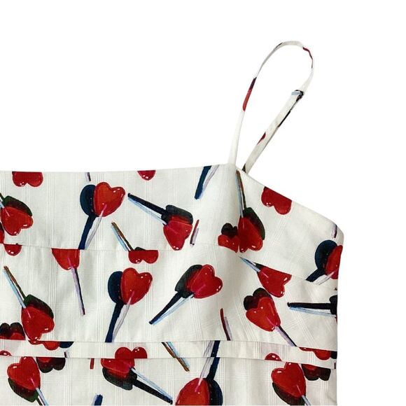 RACHEL ANTONOFF Size 6 Gwen Dress Lollipop Spaghetti Strap Mini Red Hearts - Picture 5 of 12